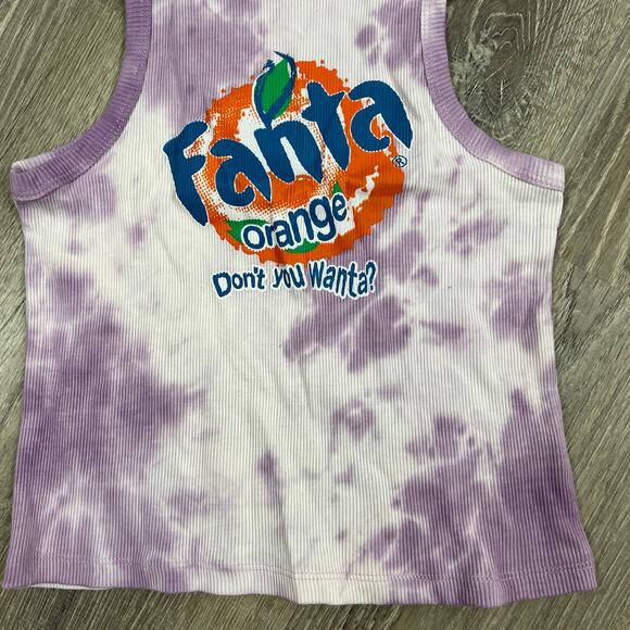 Women's Fanta Racerback Cropped Graphic Purple Tank Top - Size Small - NWT - Picture 5 of 6
